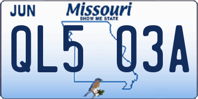 MO license plate QL5O3A
