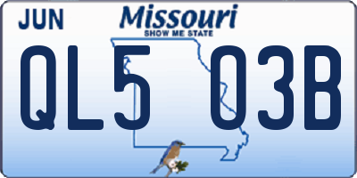 MO license plate QL5O3B