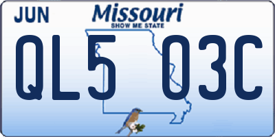 MO license plate QL5O3C