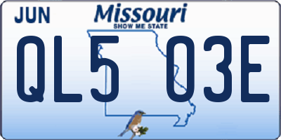 MO license plate QL5O3E