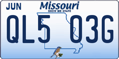 MO license plate QL5O3G