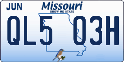 MO license plate QL5O3H