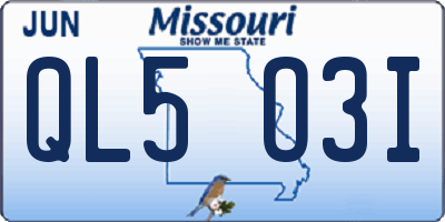 MO license plate QL5O3I