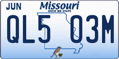 MO license plate QL5O3M