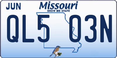 MO license plate QL5O3N