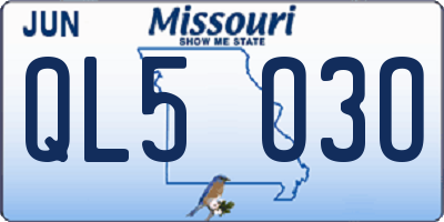 MO license plate QL5O3O