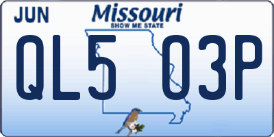 MO license plate QL5O3P