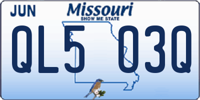 MO license plate QL5O3Q