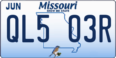 MO license plate QL5O3R