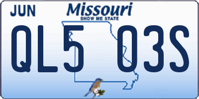 MO license plate QL5O3S