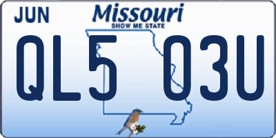 MO license plate QL5O3U