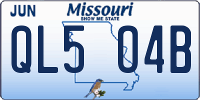 MO license plate QL5O4B