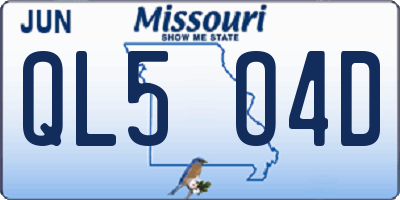 MO license plate QL5O4D