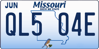 MO license plate QL5O4E