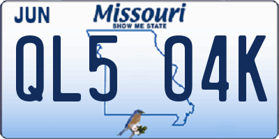 MO license plate QL5O4K