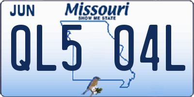 MO license plate QL5O4L