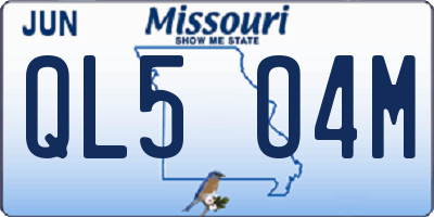 MO license plate QL5O4M