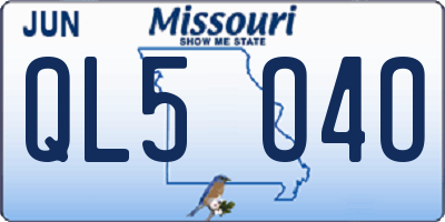 MO license plate QL5O4O