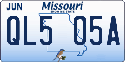 MO license plate QL5O5A