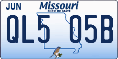 MO license plate QL5O5B