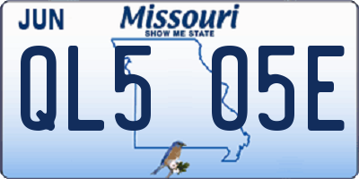 MO license plate QL5O5E