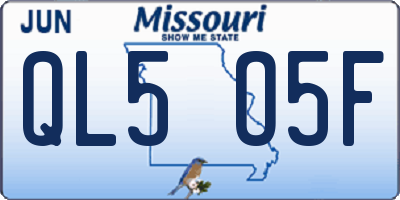 MO license plate QL5O5F