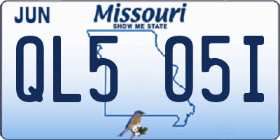 MO license plate QL5O5I