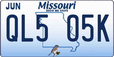 MO license plate QL5O5K