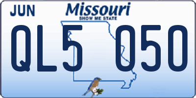 MO license plate QL5O5O