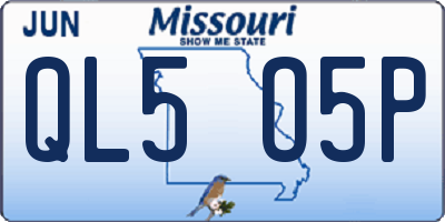 MO license plate QL5O5P