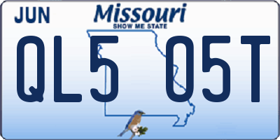 MO license plate QL5O5T