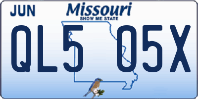 MO license plate QL5O5X