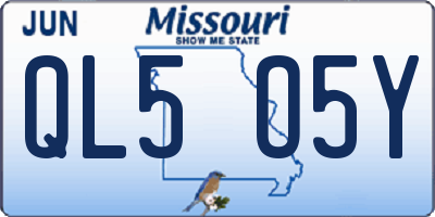 MO license plate QL5O5Y