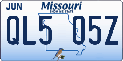 MO license plate QL5O5Z