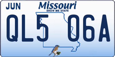 MO license plate QL5O6A