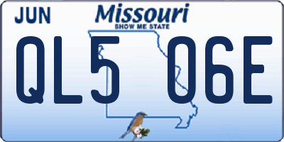 MO license plate QL5O6E