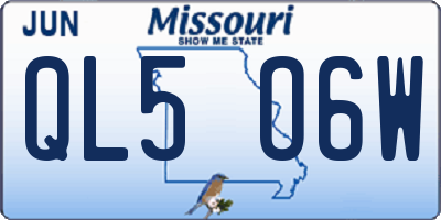 MO license plate QL5O6W