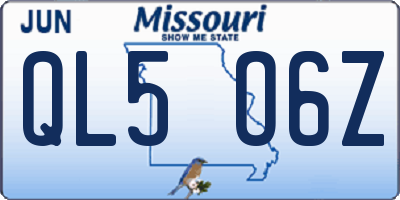 MO license plate QL5O6Z