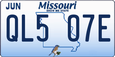 MO license plate QL5O7E
