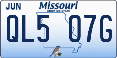 MO license plate QL5O7G
