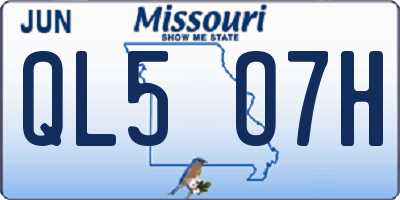 MO license plate QL5O7H