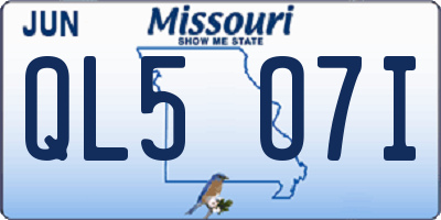 MO license plate QL5O7I