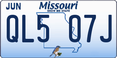 MO license plate QL5O7J