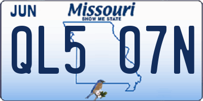 MO license plate QL5O7N
