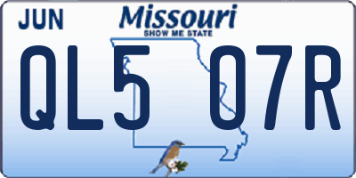 MO license plate QL5O7R