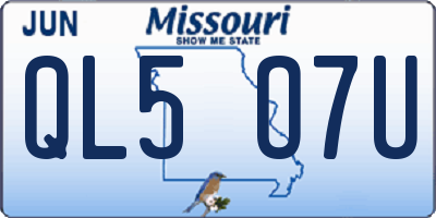 MO license plate QL5O7U