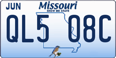 MO license plate QL5O8C