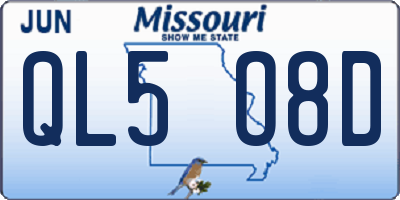 MO license plate QL5O8D