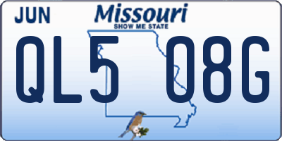 MO license plate QL5O8G