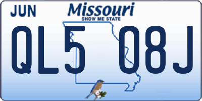 MO license plate QL5O8J